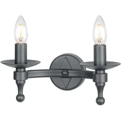 Wandleuchte Lampe Klassisch Eisen B 30,5 cm Flurlampe Wohnzimmerleuchte Graphit
