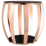 Kayoom Beistelltisch Gold, Metall, Glas, rund, 50x51x50 cm, Wohnzimmer, Wohnzimmertische, Beistelltische, Beistelltische Metall