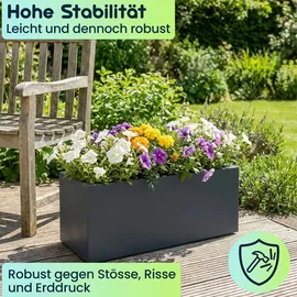 ethick Blumentopf Rechteckig 58 58 x 29 x 30 cm Anthrazit
