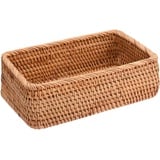 Rattan Aufbewahrungskörbe, Rechteckige Gewebte Obstkörbe, Handgemachte Weidenkörbe Veranstalter für Küche, Zuhause, Badezimmer, Wohnzimmer (L)