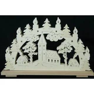 Schwibbogen Kirchberg mit Kerzen B x H= 50x32cm NEU Lichterbogen Fensterschmuck