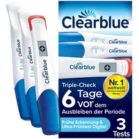 Clearblue Schwangerschaftstest Triple-Check Ultra Früh Kombipack, Ergebnisse 6 Tage früher, 3 Tests
