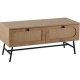 FineBuy Fernsehkommode 100 cm TV Schrank Schublade Rattan Stauraum