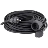 as - Schwabe as-Schwabe Gummi Verlängerungskabel IP44 Schwarz H07RN-F 3G 1,5 mm2