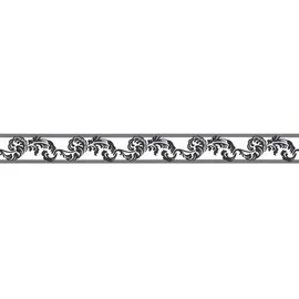 ascreation A.S. Création Borte selbstklebend Federn Tribal 5 m x 5 cm Schwarz-Weiß