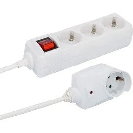 Unitec Steckdosenleiste 2 m Weiß 3 St.