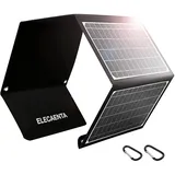 ELECAENTA Solar-Ladegerät, 30 W, zum Wandern, PD18W, tragbar, Solarpanel, faltbar, IPX5, wasserdicht, mit USB A Typ C QC 3.0 für Smartphone Tablet Powerbank Kamera Sport Camping Reise Survival