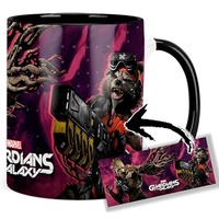 Guardians Of The Galaxy Groot Rocket Raccoon Tasse Innen & Henkel Schwarz Keramikbecher Mug