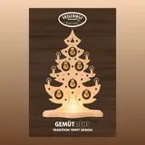 Weigla Teelichthalter "Weihnachtsbaum mit goldenen Kugeln, NATUR, Made in Germany", beige (natur), B:21cm H:30,5cm T:8,5cm, Holzwerkstoff, Kerzenhalter, Teelichthalter, aus Holz