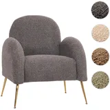 Mendler Lounge-Sessel HWC-N69, Cocktailsessel Sessel, Retro Nosagfederung Stoff/Textil Chenille ~ dunkelgrau