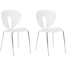 Beliani Esszimmerstuhl 2er Set Weiß