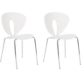 Beliani Esszimmerstuhl 2er Set Weiß