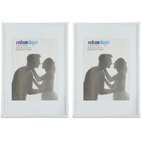 Relaxdays Bilderrahmen 2er Set, Din A4, Passepartout 15x20 cm,