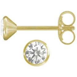 Paar Ohrstecker FIRETTI "Schmuck Geschenk Gold 333 Ohrschmuck Glitzer Solitär", gold (gelbgoldfarben, kristallweiß), Ohrringe, Gelbgold 333, mit Zirkonia (synth.)