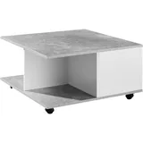 FineBuy Couchtisch Grau Spanplatte 70 x 70 x 36,5 cm