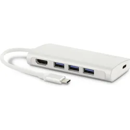 LMP USB-C zu (USB-C, 5 Ports), Dockingstation + USB Hub, Weiss