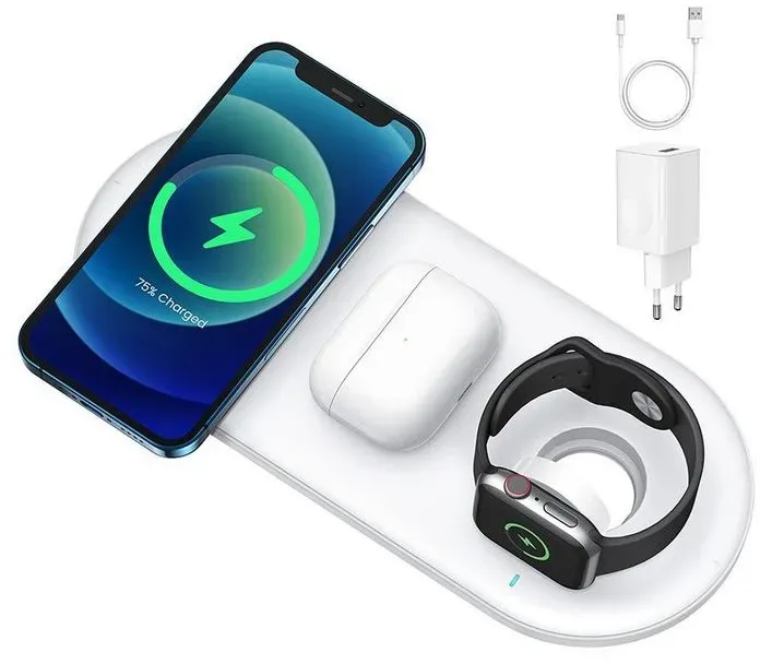 3in1 20W Wireless Charger kompatibel mit Smart Watch Kopfhörer Smartphone 3in1 20W Wireless Charger kompatibel mit Smart Watch Kopfhörer Smartphone
