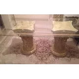 Marmor Esstisch Barockstil Antik Mäander Konferenztisch Gold NEU
