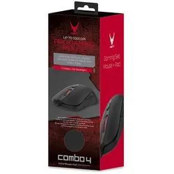 Omega Varr Gaming-Maus mit Licht 3200Dpi + Vsetmpx6 Mauspad