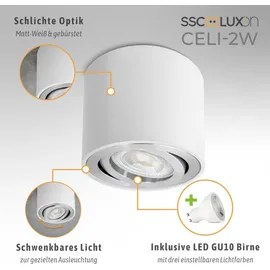 SSC-LUXon CELI-2W 1 schwenkbar dimmbar weiß Aluminium