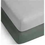 ASPERO Spannbettlaken Bambus 90-100 x 200 cm grau 2 St.