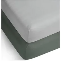 ASPERO Spannbettlaken Bambus 90-100 x 200 cm grau 2 St.