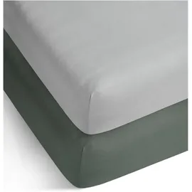 ASPERO Spannbettlaken Bambus 90-100 x 200 cm grau 2 St.