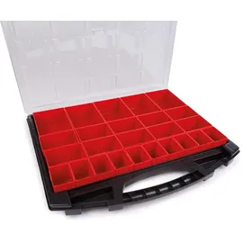 Tayg Sortimentskasten Kunststoff 430 x 370 x 55 mm schwarz/rot 25 Fächer