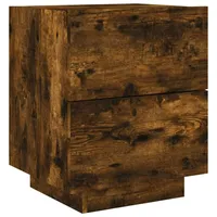 VidaXL Nachttisch mit LED-Leuchten Räuchereiche Holzwerkstoff