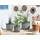 Beliani Blumenkorb 3er Set 49 x 37/39 x 30/31 cm Grau/Weiß