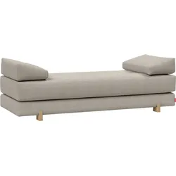 Stapelliege INNOVATION LIVING TM "Sigmund 579 Indu-Beine", braun (hellbraun, hellbraun), B:80cm H:82cm L:200cm, Daybetten, Daybed mit zwei Federkernmatratzen, Fußteil Eiche natur