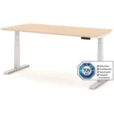 Assmann Electronic Kinderschreibtisch JUNIOR Curved 140 x 70 cm Metall beige/weiß