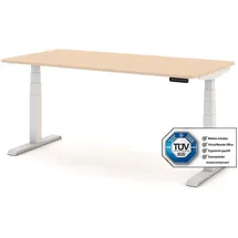 Assmann Electronic Kinderschreibtisch JUNIOR Curved 140 x 70 cm Metall beige/weiß