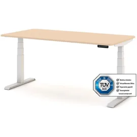 Assmann Electronic Kinderschreibtisch JUNIOR Curved 140 x 70 cm Metall beige/weiß