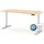 Assmann Electronic Kinderschreibtisch JUNIOR Curved 140 x 70 cm Metall beige/weiß