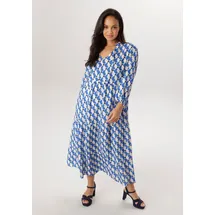 aniston plus Maxikleid Blau/Schwarz/Weiß 46