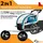 SAMAX 360° drehbarer 2in1 Jogger Silver Frame blau/silber