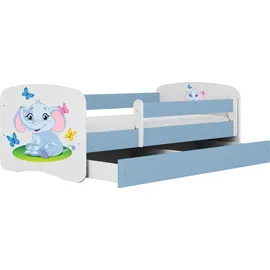raumhirsch furniture Kinderbett Elefant 80 x 180 cm Holzwerkstoff blau