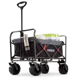 Arebos Bollerwagen faltbar schwarz