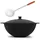 4big.fun Kazan aus Gusseisen 16 L mit Schaumkelle NAMANGAN Kasan Uzbekisch mit Deckel Cast Iron KESSEL Uzbek Camping Usbek Schwenktopf Asia WOK Topf mit Aluminium Deckel Grillwok Gusstopf Wokpfanne