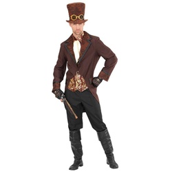 Widdmann Kostüm Steampunk Abenteurer, Viktorianisches Steampunk-Outfit für Herren braun L