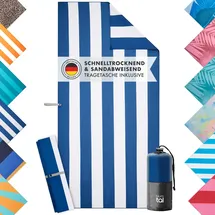 Blumtal Handtuch 90 x 180 cm blau gestreift