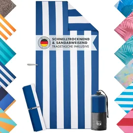 Blumtal Handtuch 90 x 180 cm blau gestreift