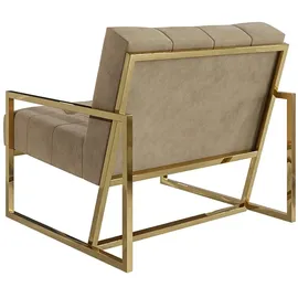 s-style möbel Loungesessel Elfriede Samtstoff 84 x 81 x 89 cm Beige/Gold