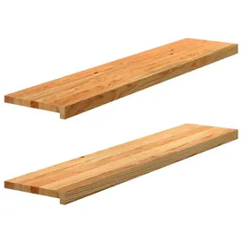 vidaXL Fensterbänke 2 Stk. Hellbraun 120x30x2 cm Massivholz Eiche
