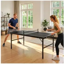 sportnow Mini Tischtennisplatte klappbar Schwarz