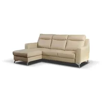 Ecksofa Gio Leder Grau Taupe