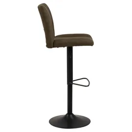 Actona Barhocker Sylvia Stahl rund matt 2er Set Schwarz/Braun