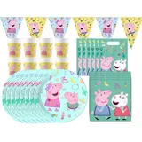 Procos Peppa Wutz Kindergeburtstags-Set 43-teilig mehrfarbig