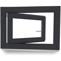 Kellerfenster - Fenster - Dreh- & Kippfunktion - innen anthrazit/außen anthrazit - BxH: 100 x 70 cm - 1000 x 700 mm - DIN Rechts - 2 fach Verglasung - 60 mm Profil